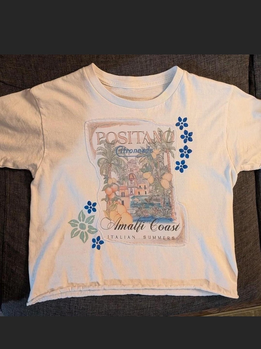 White Italy Positano Amalfi Coast Graphic Tee